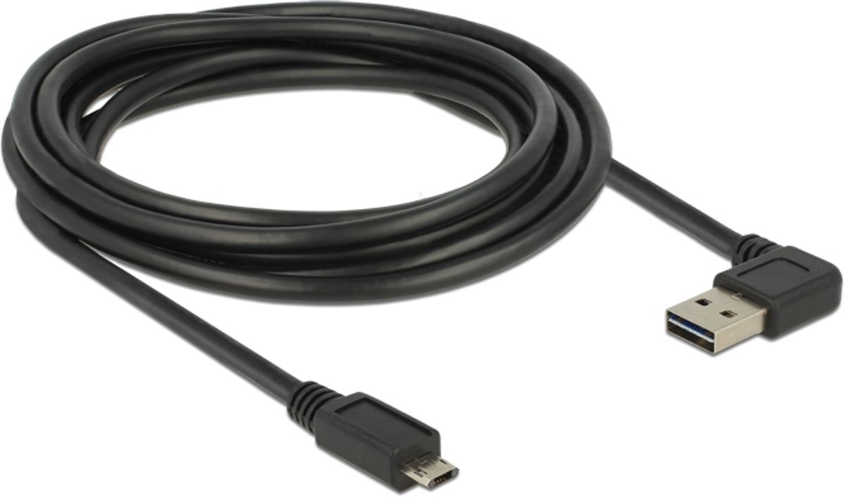 DeLOCK 85168 3m USB A Micro-USB B Mannelijk Mannelijk Zwart USB-kabel