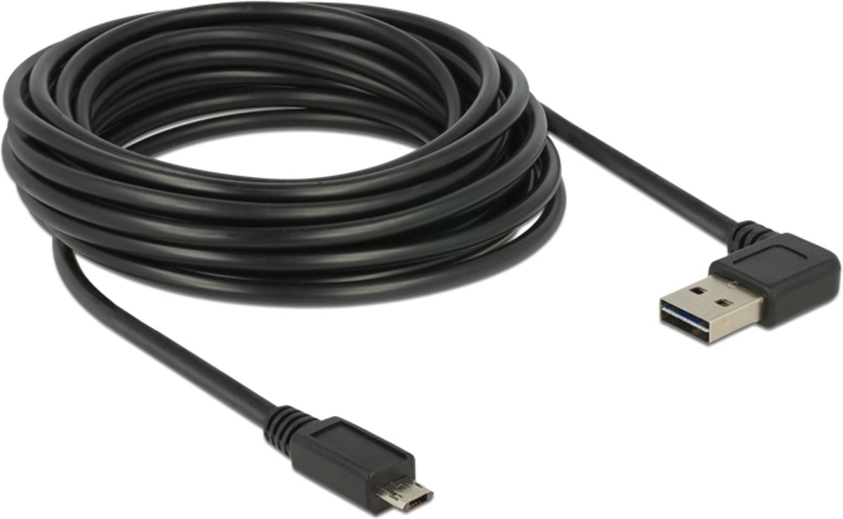 DeLOCK 85169 5m USB A Micro-USB B Mannelijk Mannelijk Zwart USB-kabel