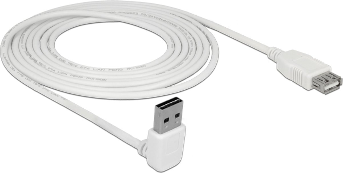 DeLOCK 85189 3m USB A USB A Mannelijk Vrouwelijk Wit USB-kabel