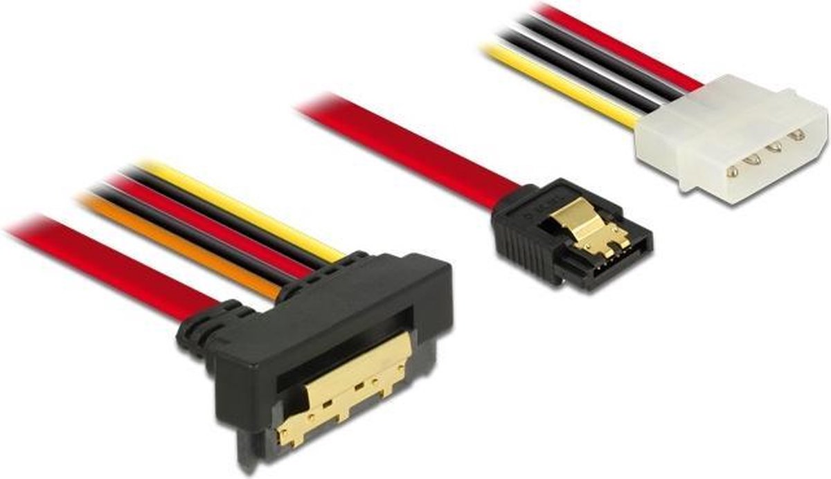 DeLOCK 85231 SATA-kabel 0,3 m SATA 7-pin + Molex (4-pin) SATA 22-pin Zwart