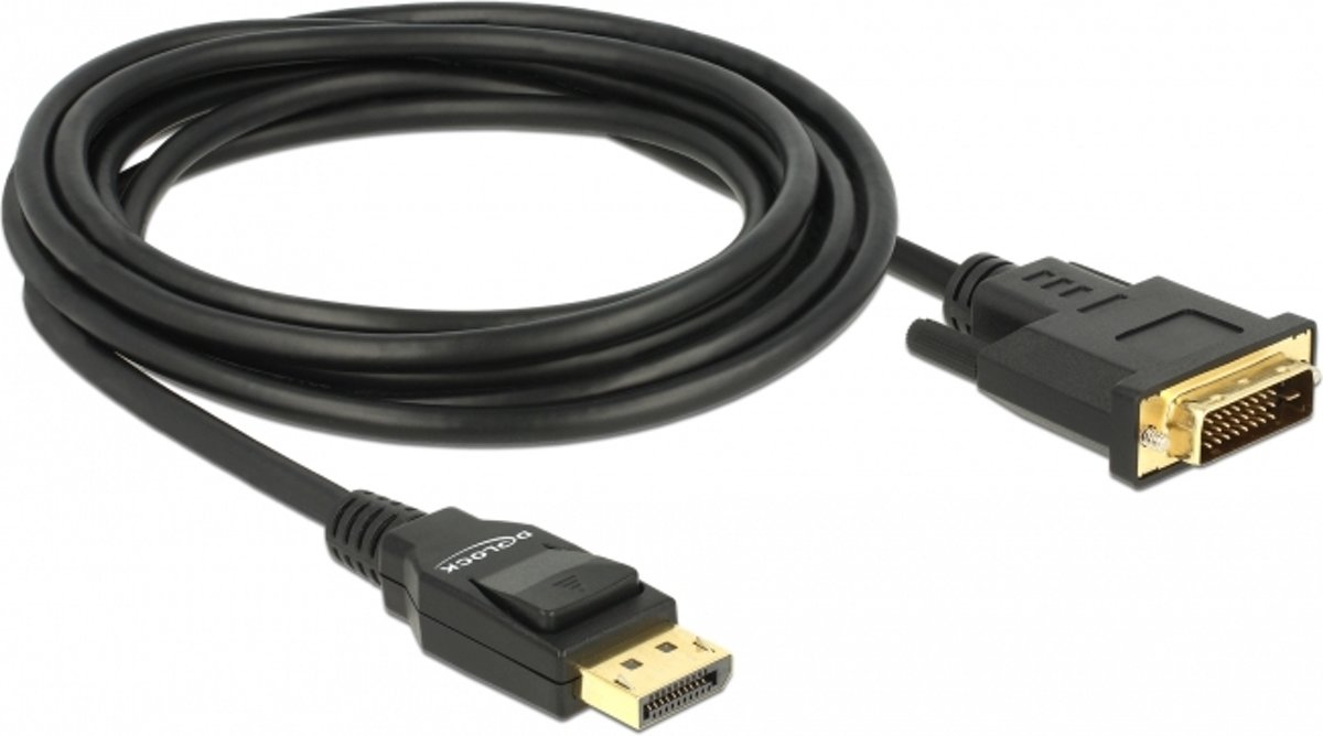 DeLOCK 85314 3m DisplayPort DVI-D Zwart video kabel adapter