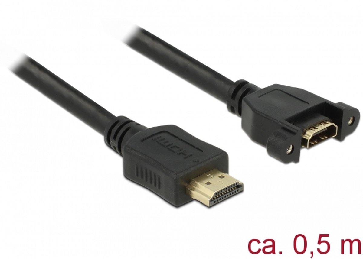 DeLOCK 85463 0.5m HDMI Type A (Standard) HDMI Type A (Standard) Zwart HDMI kabel