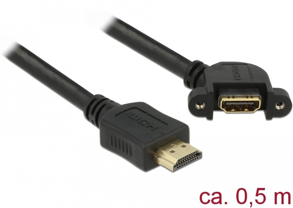 DeLOCK 85467 HDMI kabel 0,5 m HDMI Type A (Standard) Zwart