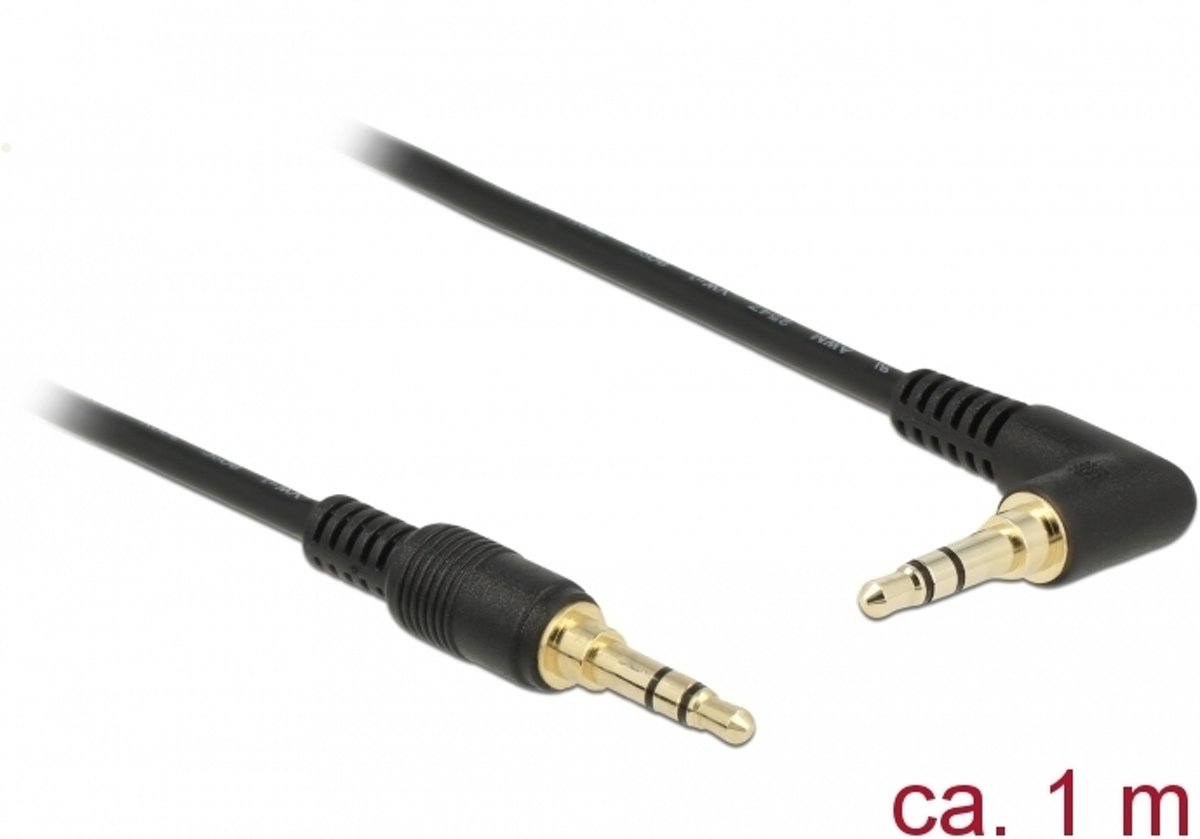 DeLOCK 85566 1m 3.5mm 3.5mm Zwart audio kabel