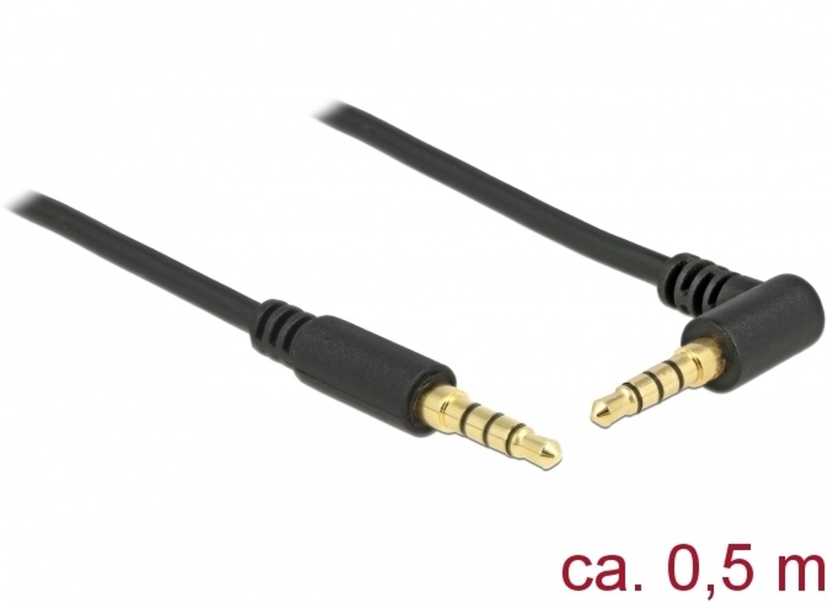 DeLOCK 85607 0.5m 3.5mm 3.5mm Zwart audio kabel