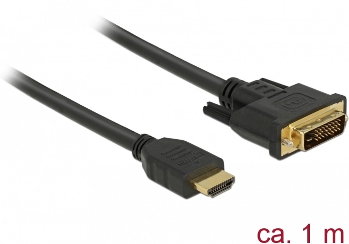 DeLOCK 85652 video kabel adapter 1 m HDMI Type A (Standard) DVI Zwart