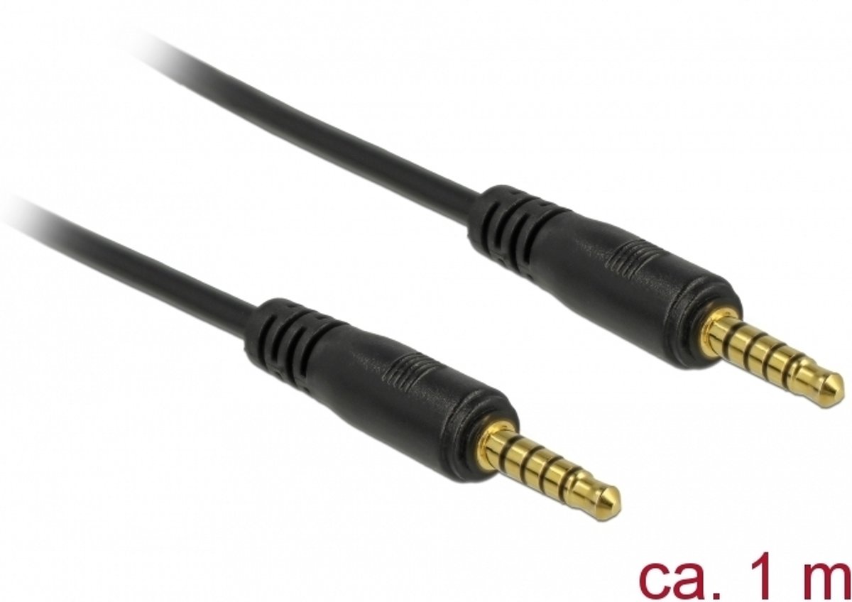 DeLOCK 85696 audio kabel 1 m 3.5mm Zwart