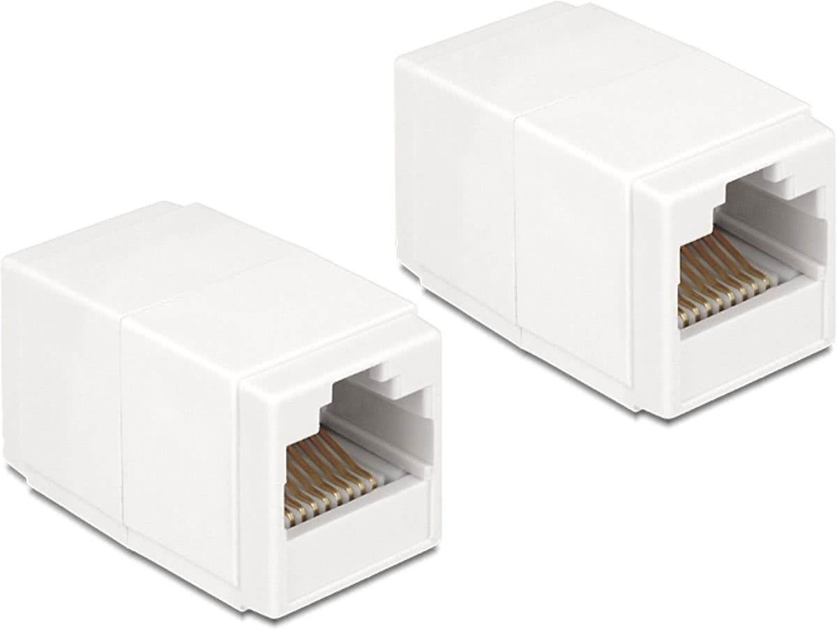 DeLOCK 86249 RJ45 RJ45 Wit kabeladapter/verloopstukje