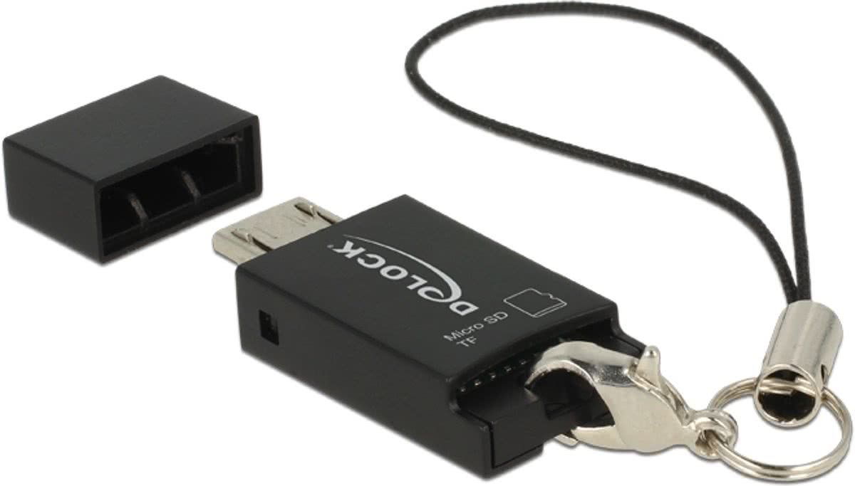 DeLOCK 91738 Micro-USB Zwart geheugenkaartlezer