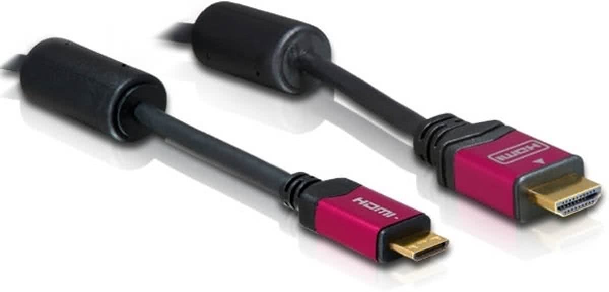 DeLOCK HDMI 1.3b to HDMI Mini Cable 3.0m 3m HDMI Mini-HDMI Zwart HDMI kabel