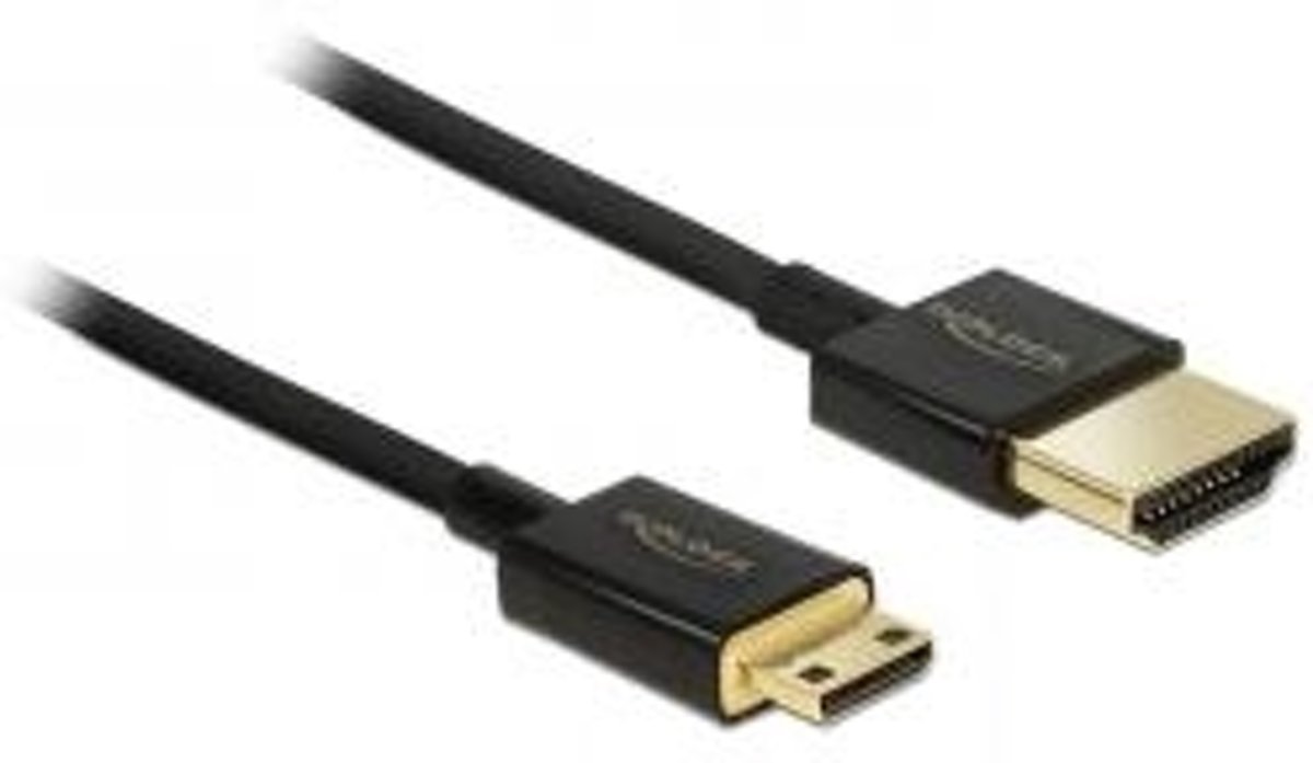 DeLOCK HDMI-A/HDMI Mini-C, 3 m 3m HDMI Type A (Standard) HDMI Type C (Mini) Zwart HDMI kabel