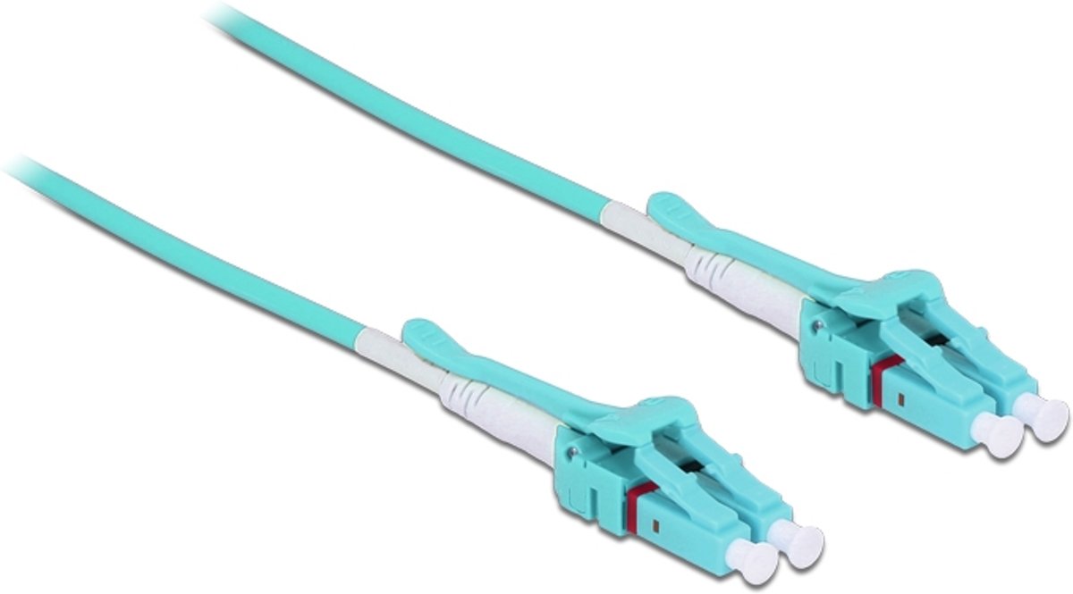 DeLOCK LC Duplex Optical Fiber Patch kabel - Uniboot / quick release - Multi Mode OM3 - turquoise / LSZH - 1 meter