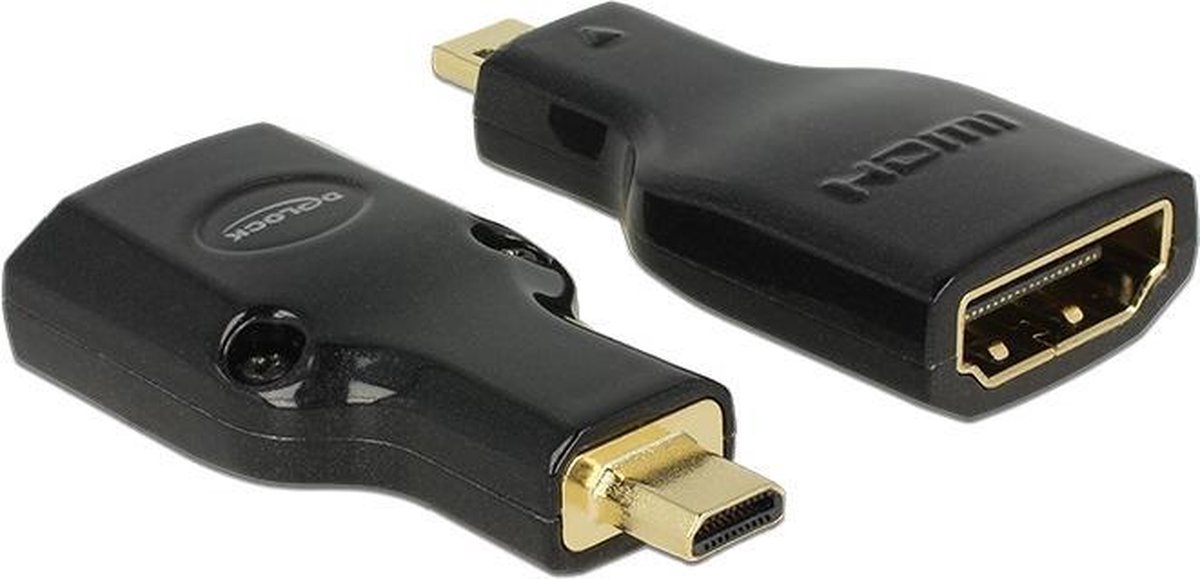 DeLOCK Micro HDMI - HDMI adapter - versie 2.0 (4K 60Hz) / zwart