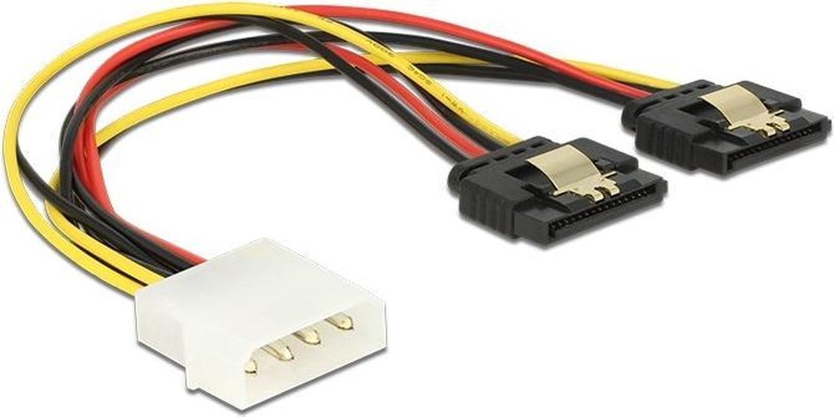 DeLOCK Molex (m) - 2x SATA (v) met metalen klem splitter - 0,20 meter