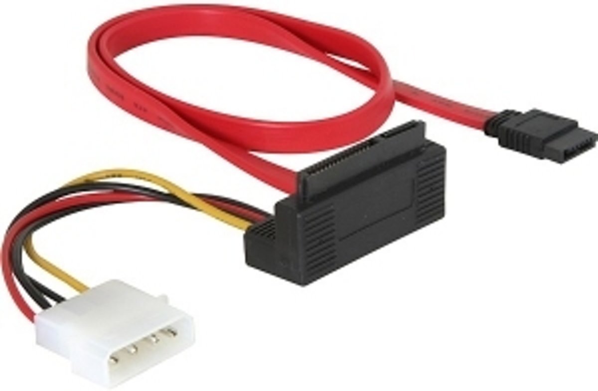 DeLOCK SATA All-in-One cable angled 0.5m Rood SATA-kabel