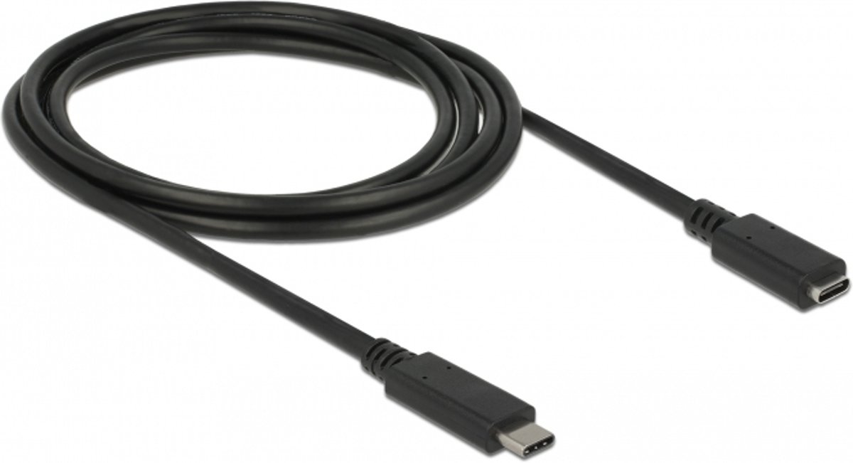 DeLOCK SuperSpeed USB 2m USB C USB C Mannelijk Vrouwelijk Zwart USB-kabel