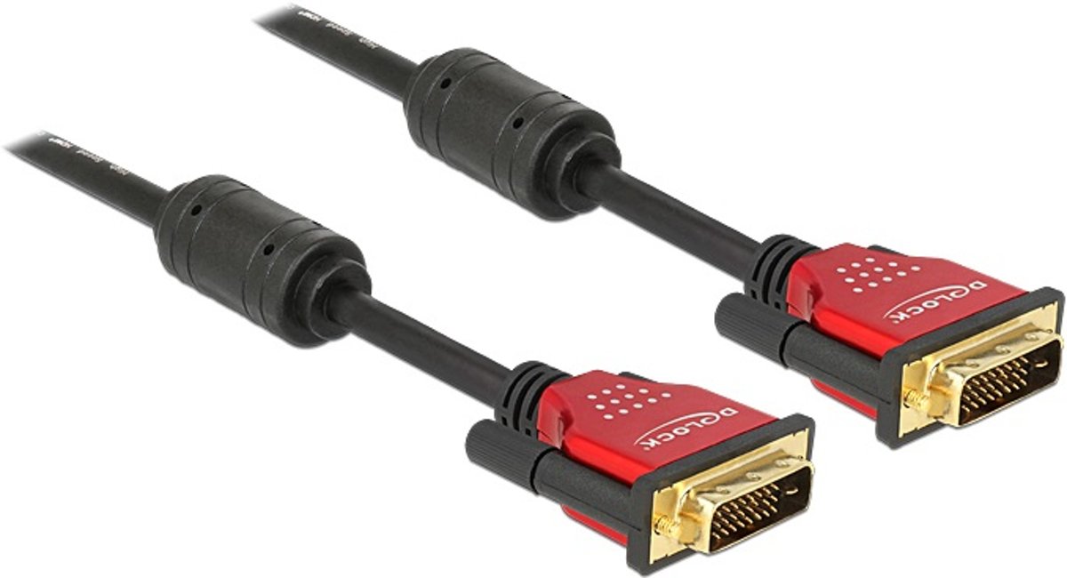 Delock - DVI-D Beeldscherm Kabel - zwart - 5 meter