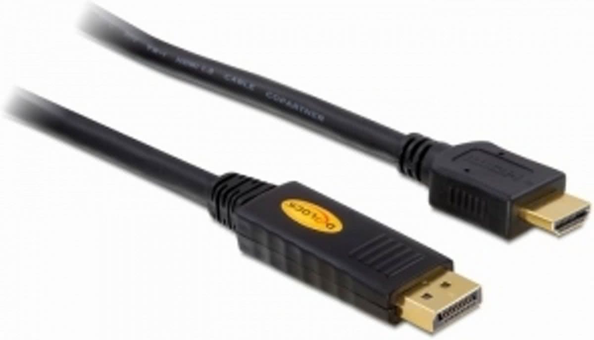 Delock - DisplayPort naar HDMI Beeldscherm Kabel - zwart - 5 meter