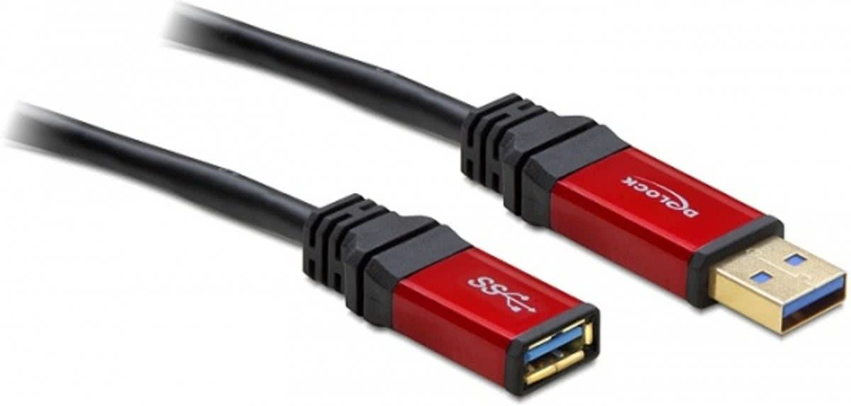 Delock - USB 3.0 Verlengkabel - Zwart - 1 meter