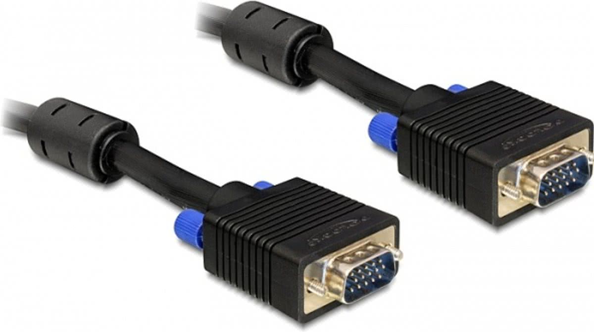 Delock - VGA (D-Sub) naar VGA (D-Sub) - 10 m - Zwart