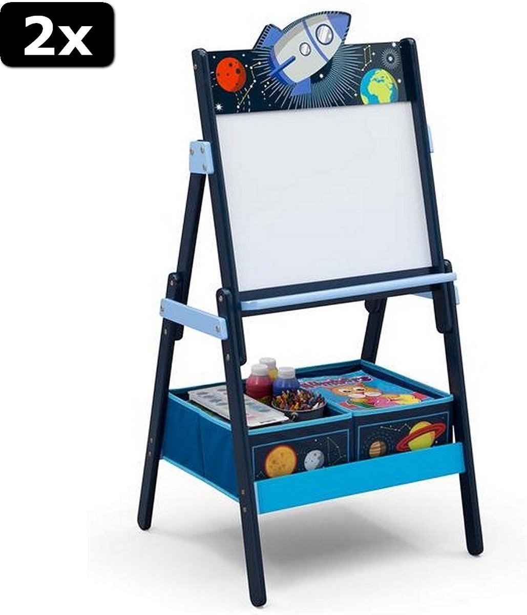 2x Space Adventures TE87544SA  Houten Magnetisch Whiteboard + Opbergruimte