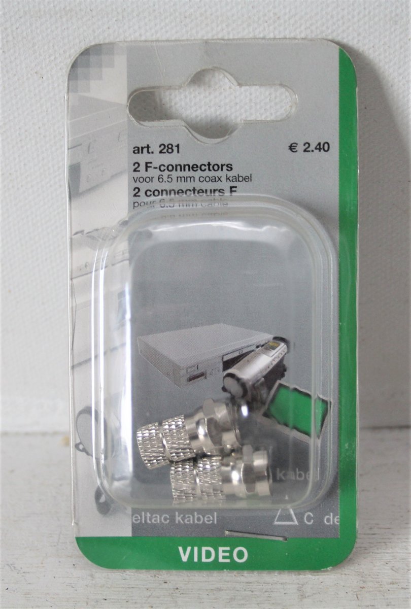 Deltac 281 - 2 F connectors voor 6.5mm Coax