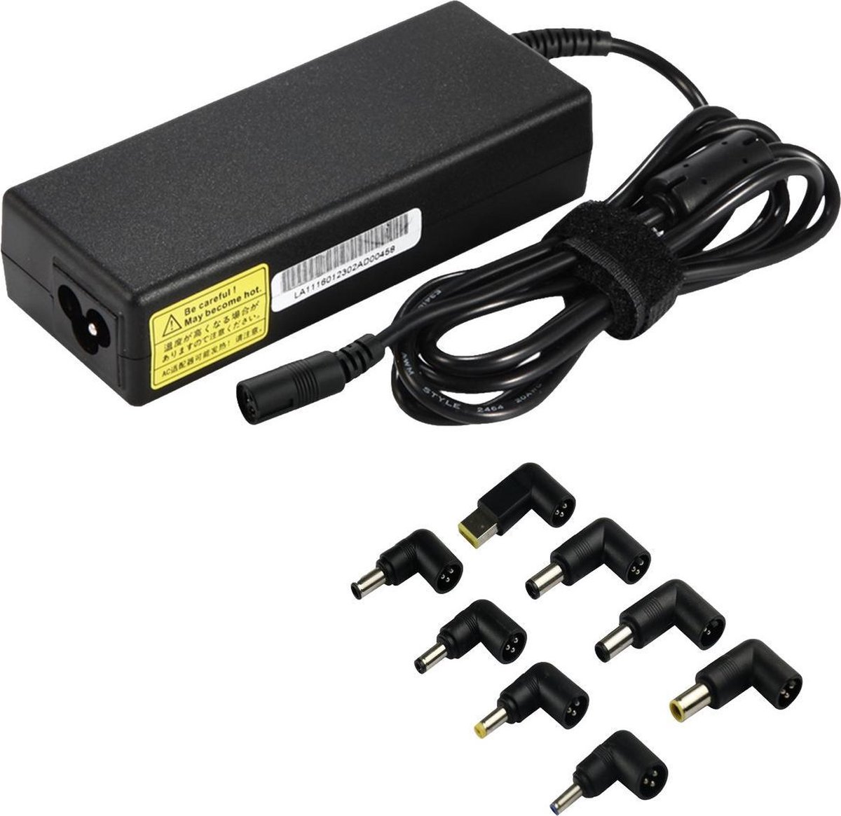 DELTACO- EPZI SMP-107 Universele voedingsadapter voor laptops, 90W, 15-20V / 6A (max), meerdere connectoren, zwart