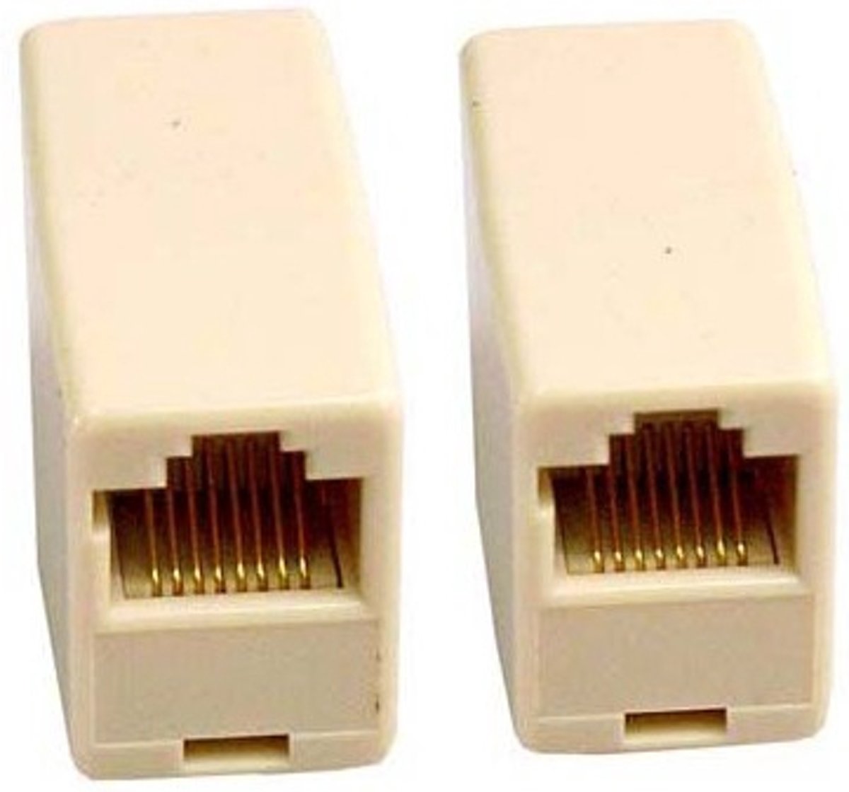 DELTACO MD-11, RJ45 - RJ45, kabeladapter / verloopstukje, beige ,1 stuk