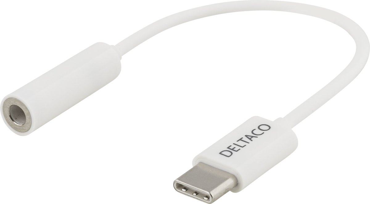 DELTACO USBC-1143 USB-C naar 3,5 mm stereo Adapter