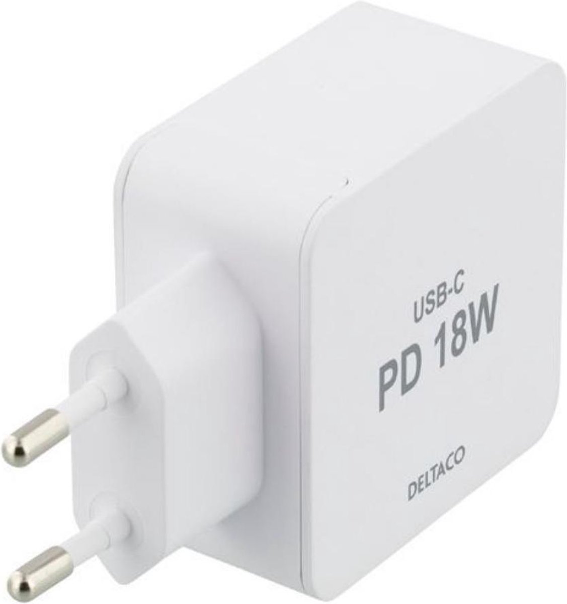 Deltaco USB-C Snellader 18W Power Delivery + Lightning kabel White