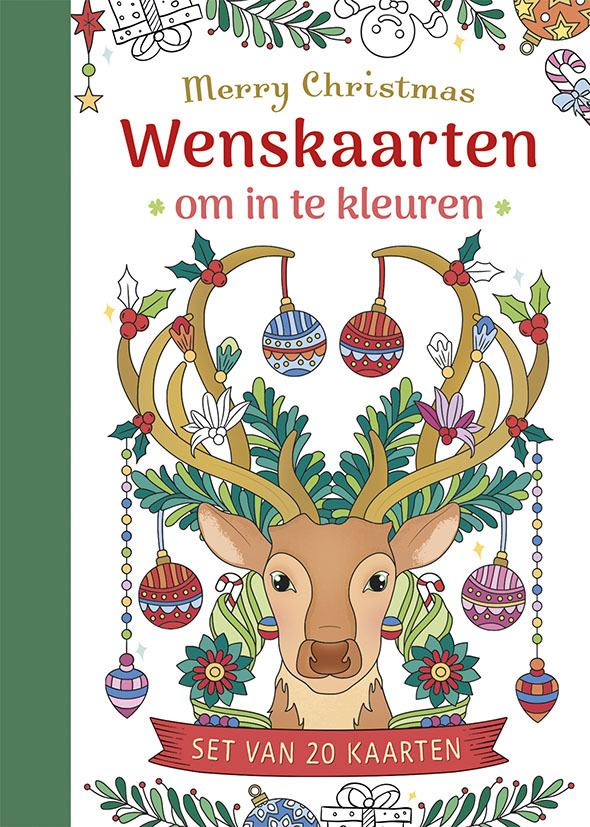 Deltas Wenskaarten om in te kleuren - Merry Christmas