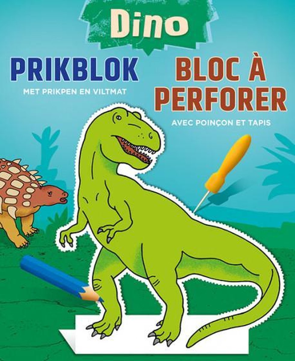 prilblok Dino junior 22,7 x 18,4 cm papier groen/blauw