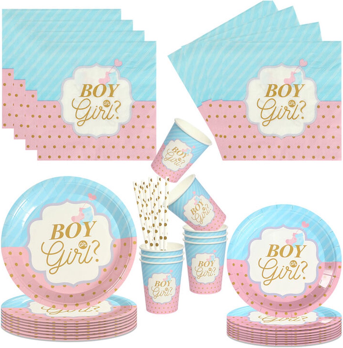 Deludere Gender Reveal set 80 stuks