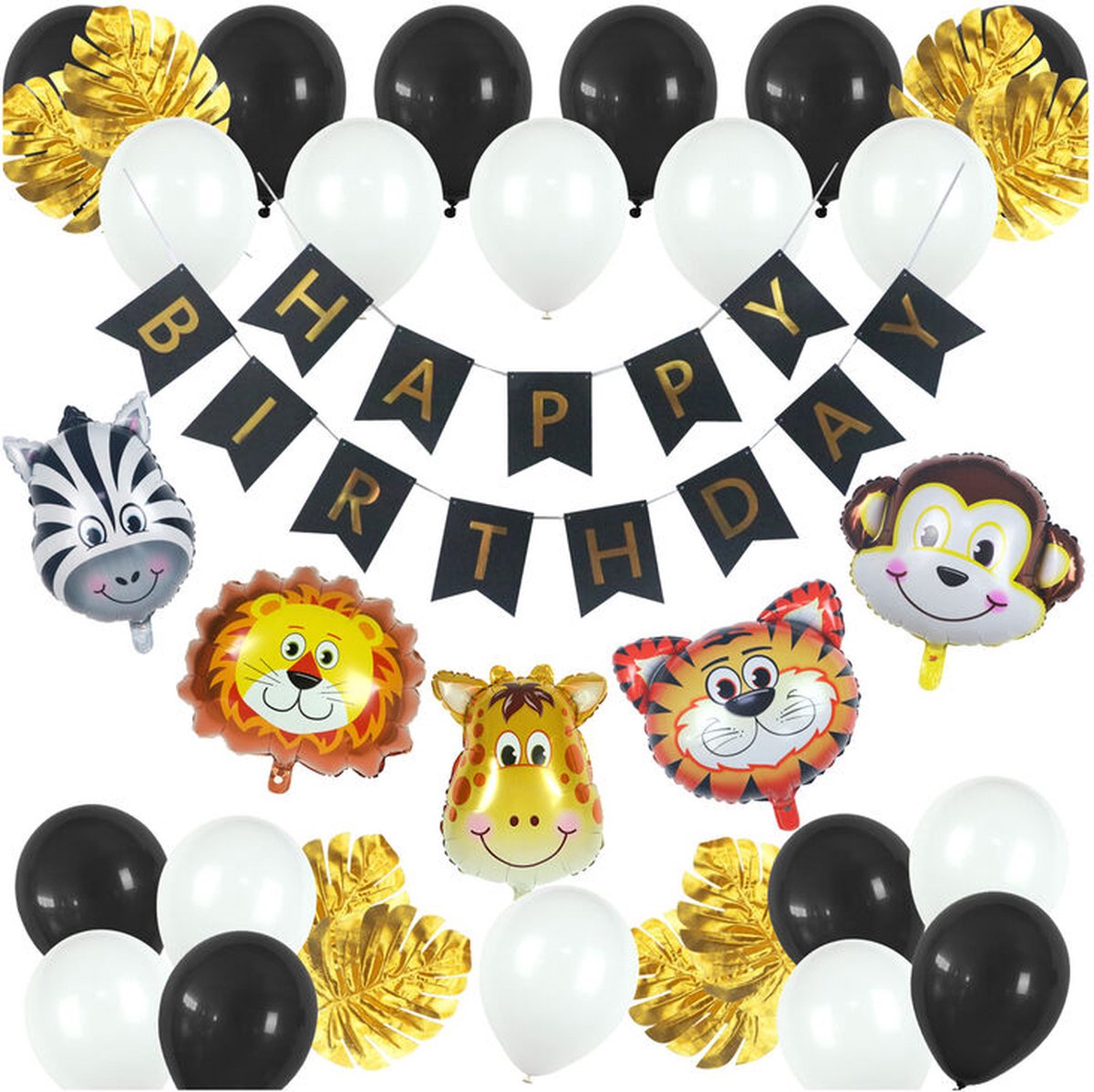 Deludere Happy Birthday partyset dieren 36 stuks