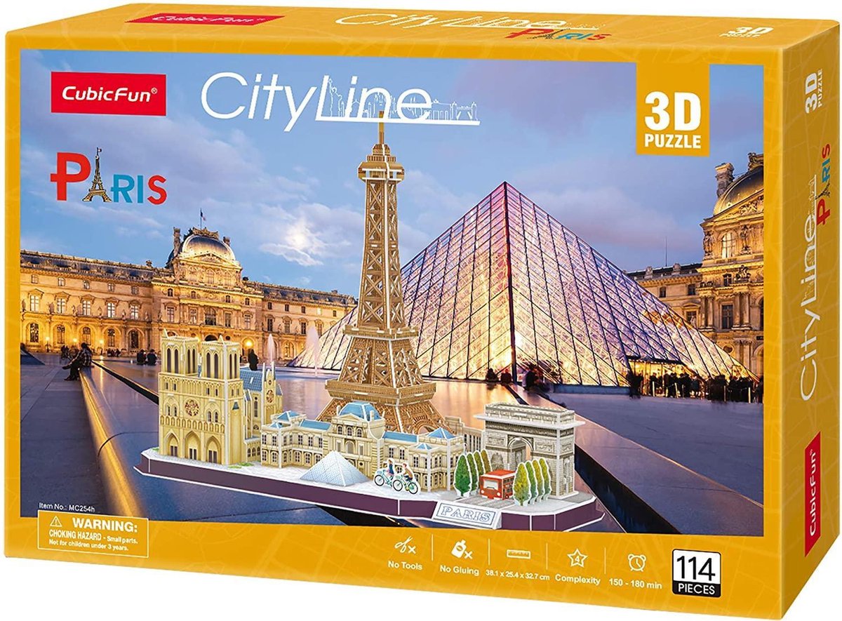 3d puzzels for Volwassenen -World Brands MC254H 3D Puzzel Eiffeltoren Parijs voor volwassenen en kinderen, Model Building modellen te assembleren, Gift van de pret, cultuur, reizen from Home