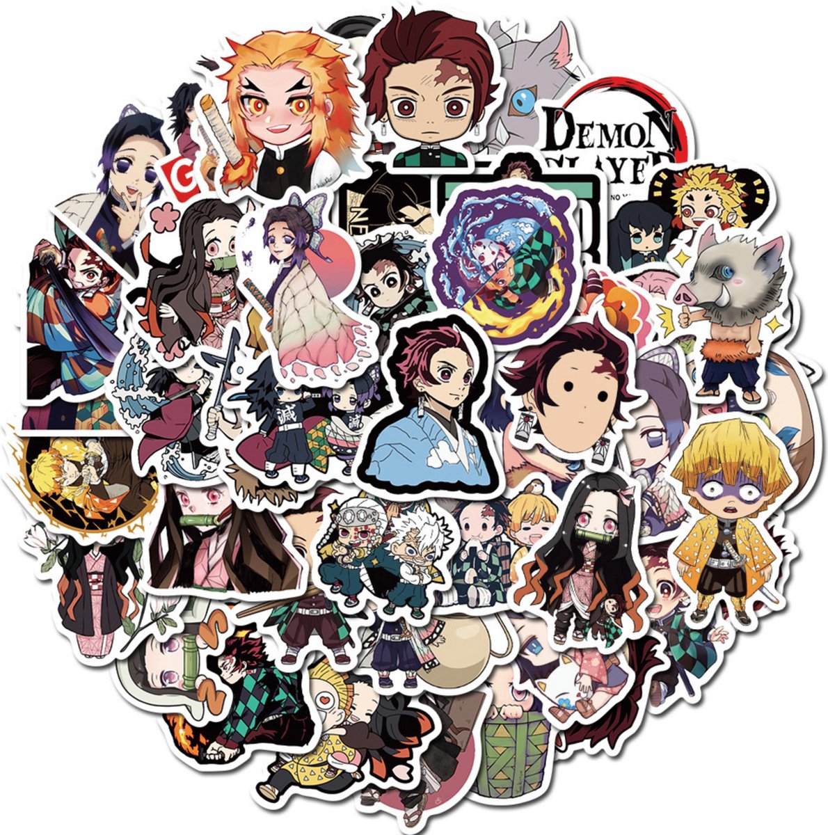 Demon Slayer Stickers - 50 Stuks - Anime - Manga - Cosplay - Kimetsu no Yaiba