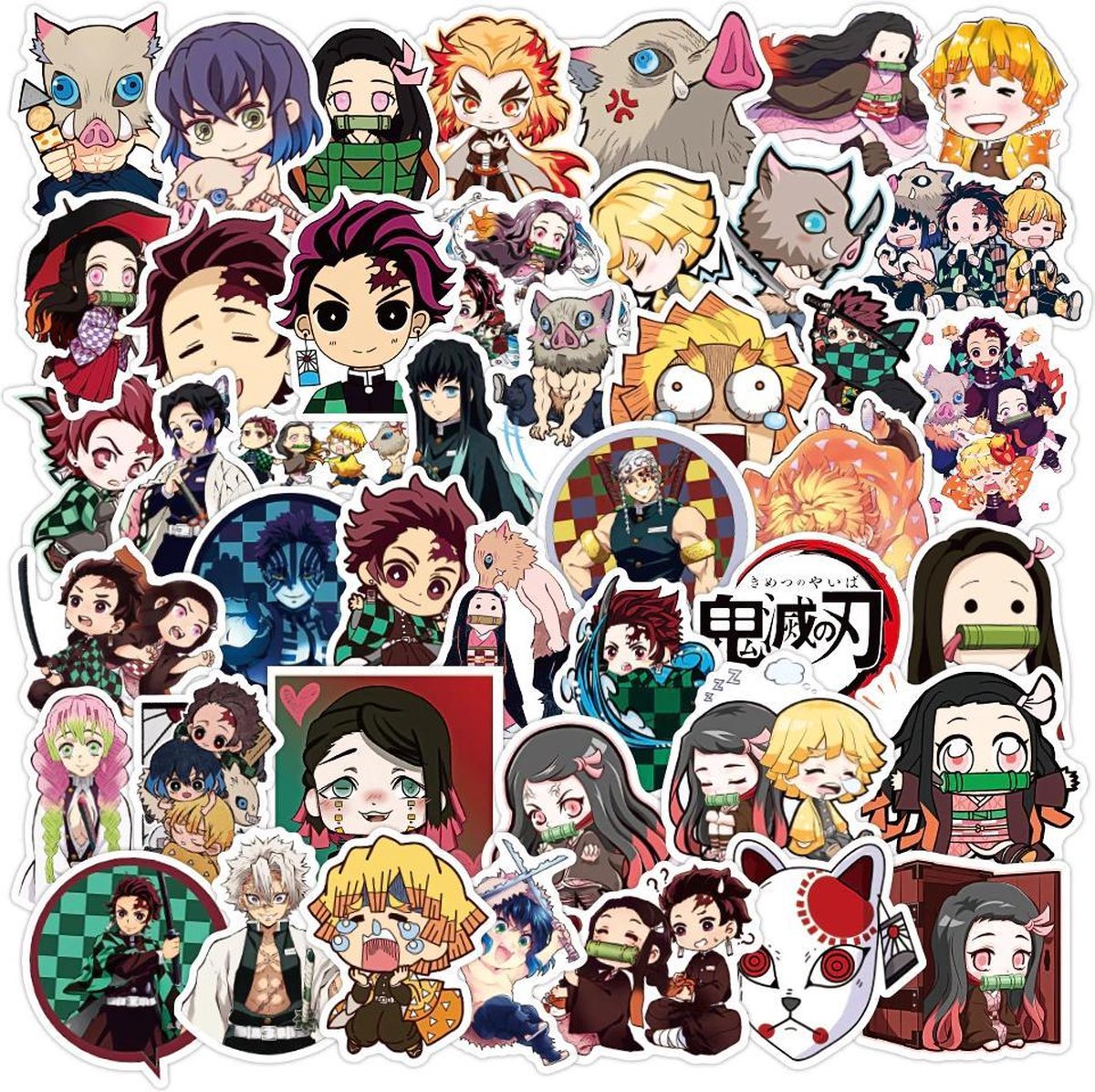 Demon Slayer Stickers - 50 stuks - Stickers Volwassenen - Manga - Anime - Kimetsu No Yaiba