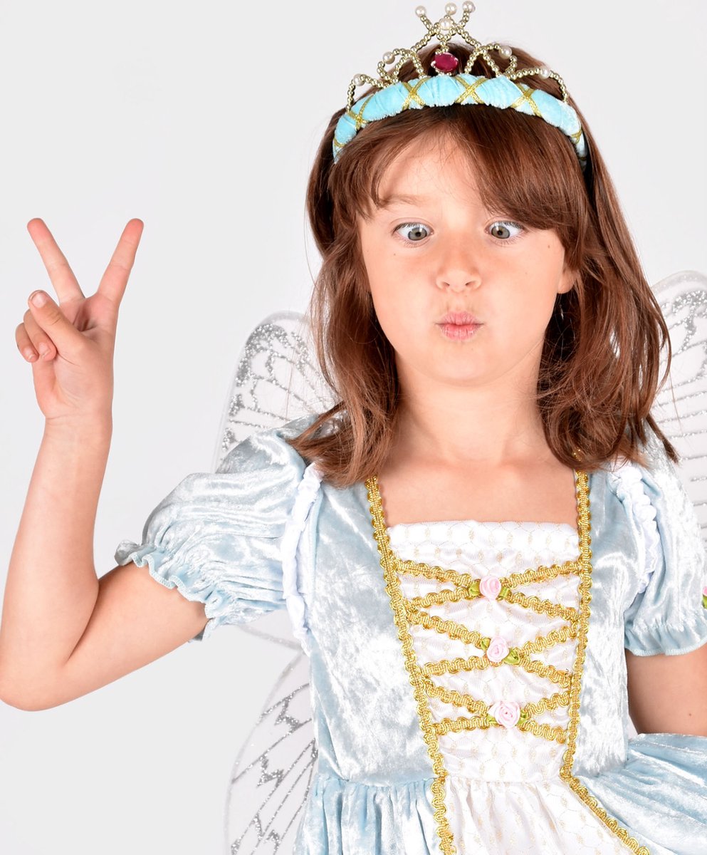 DEN GODA FEN- Kroon lichtblauw - prinses - maat 14 cm