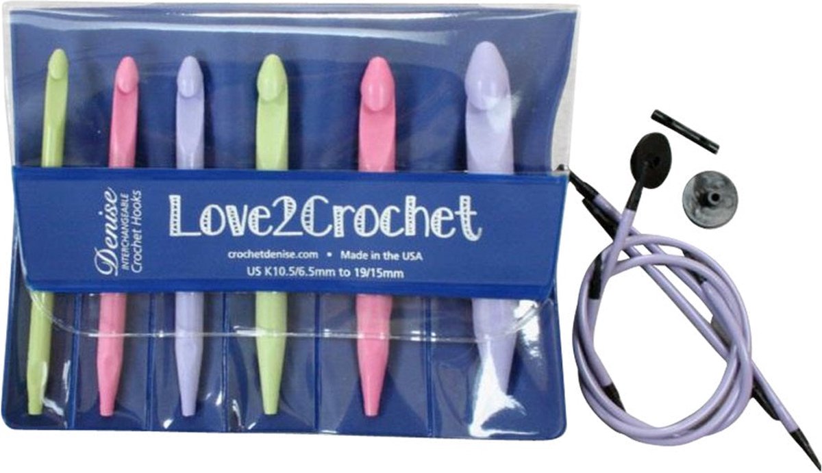 Denise - Love2Crochet - Tunische haaknaaldenset - K10.5-19 - Pastel