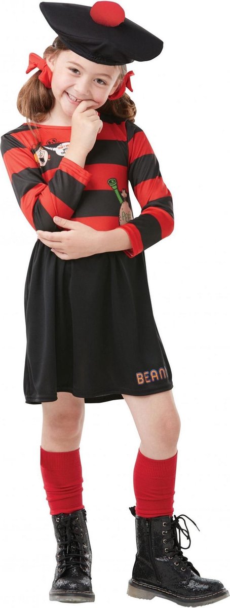 Dennis the Menace Girls Minnie The Minx Costume (Red/Black)