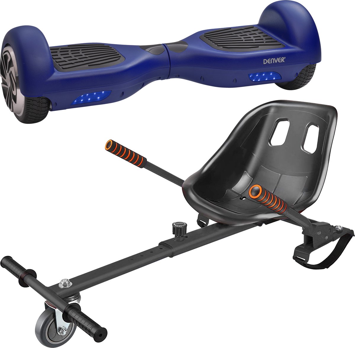 Denver Hoverboard met Hoverkart - 12km/u - 6.5 Inch - Oxboard - HBO6620 - KAR1550 - Blauw