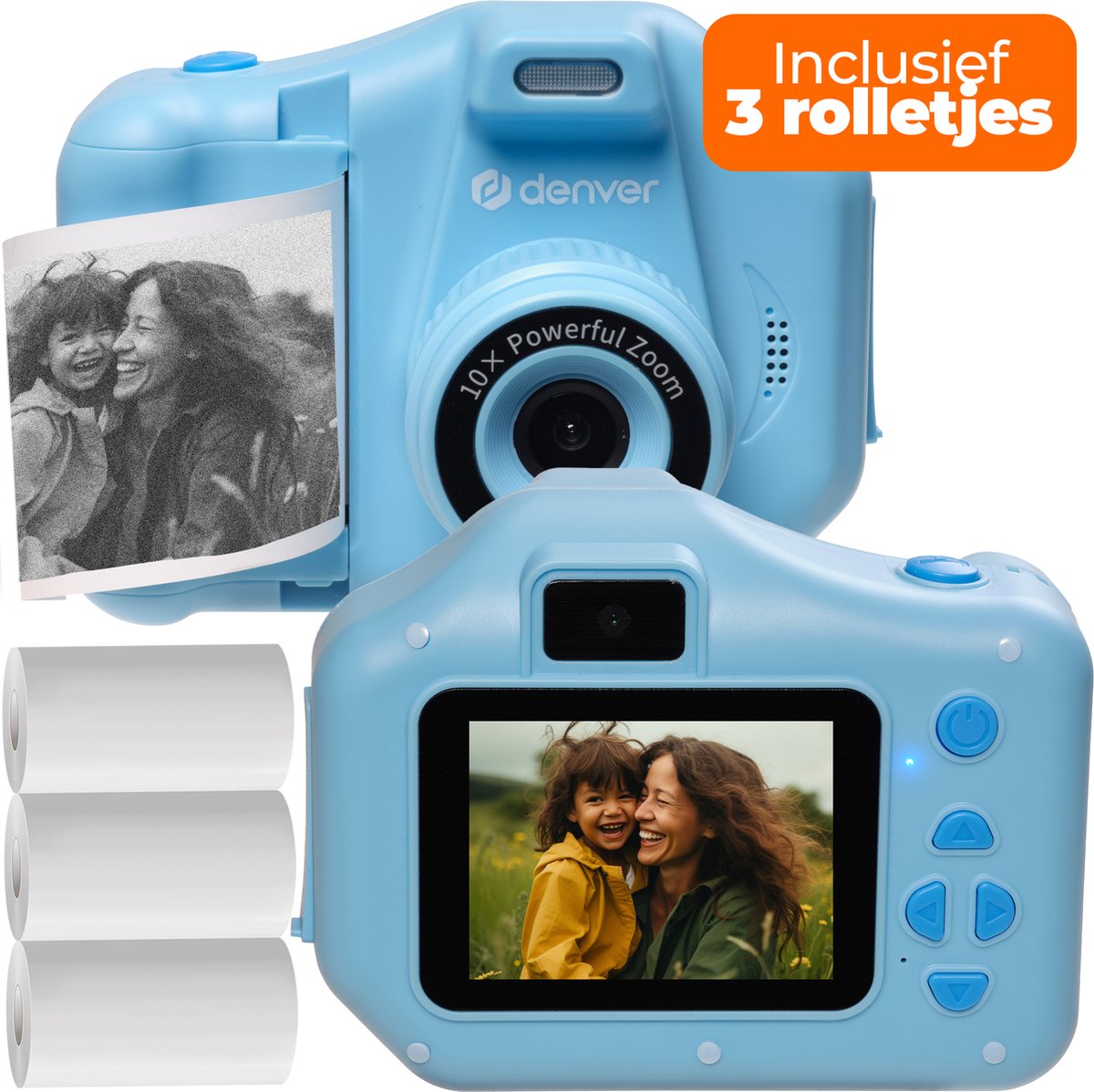   Kindercamera Full HD met Printer - Selfie Camera - 48MP - Digitale Camera Kinderen - Foto en Video - Spelletjes - KPC1370 - Blauw