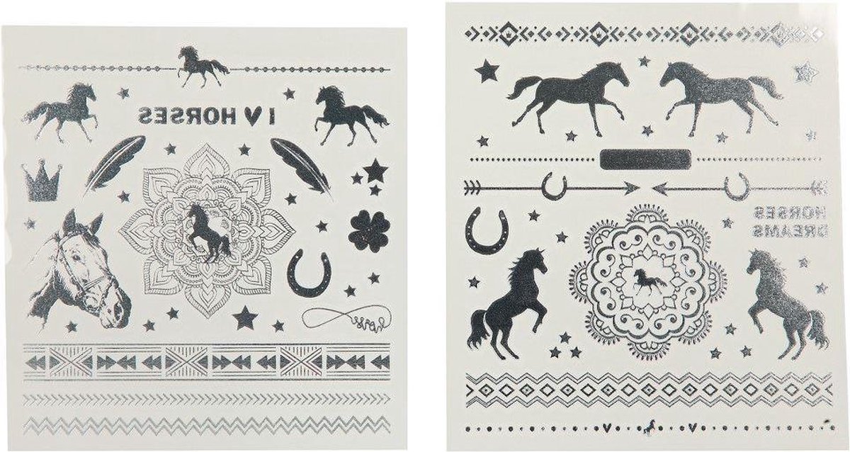 DEPESCHE HORSES DREAMS METALLIC TATTOOS sticker set met metallic-look, en ze zijn van kleur.