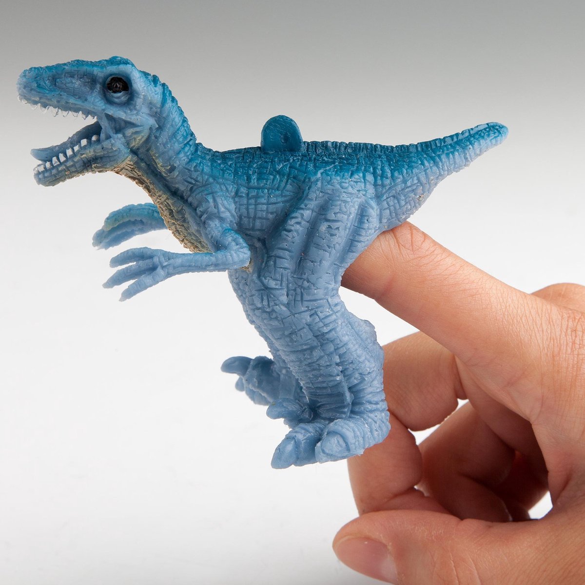 Dino World Vingerpop Blauw