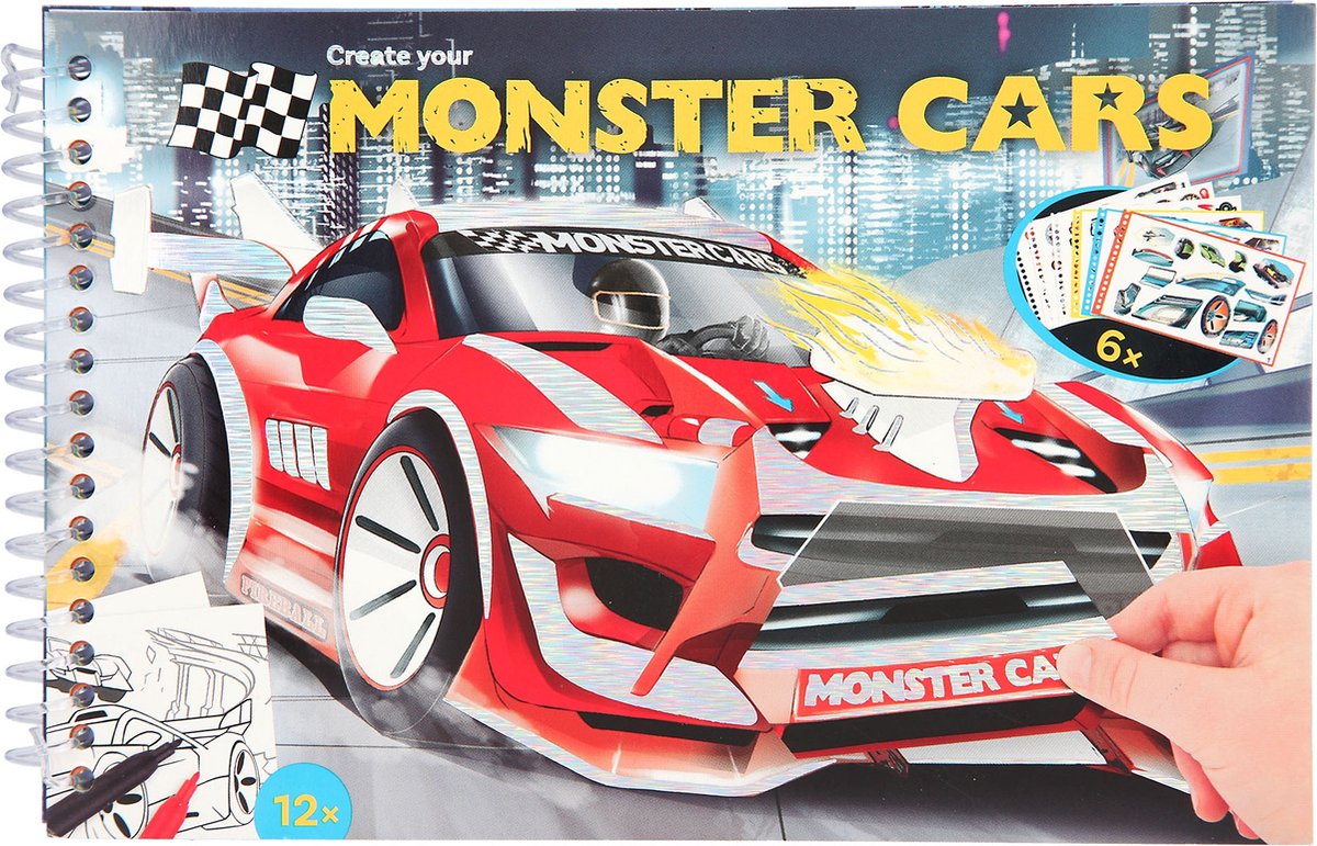 Monster Cars pocket kleurboek