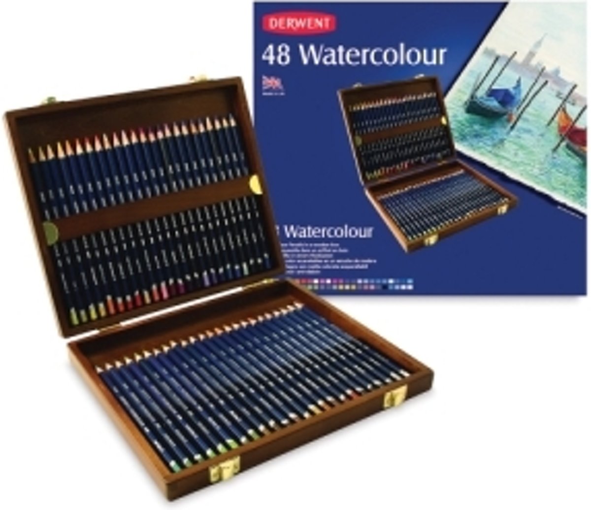   Watercolour Potloden in houten kist 48 stuks