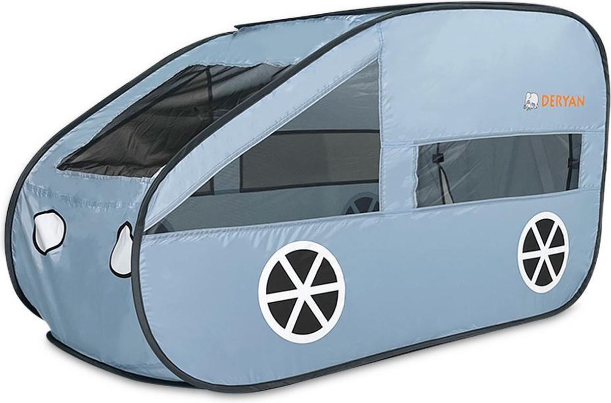 Deryan Luxe Pop up Auto Speeltent Ballenbak - Met 60 gekleurde ballen - Sky blue