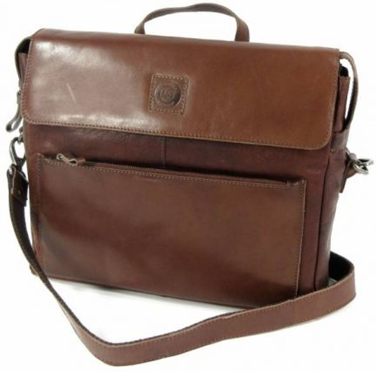 Lederen- business- laptoptas-bruin-unisex