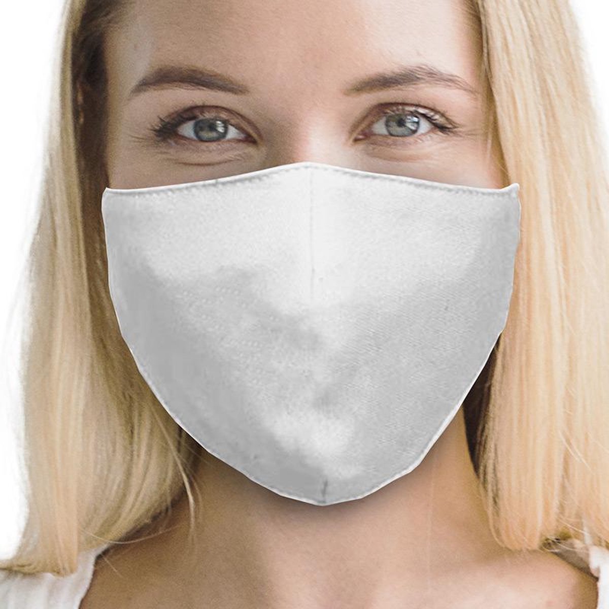 Mondkapje/Mondmasker Premium design wit met actieve antibacteriële zilvermembraan