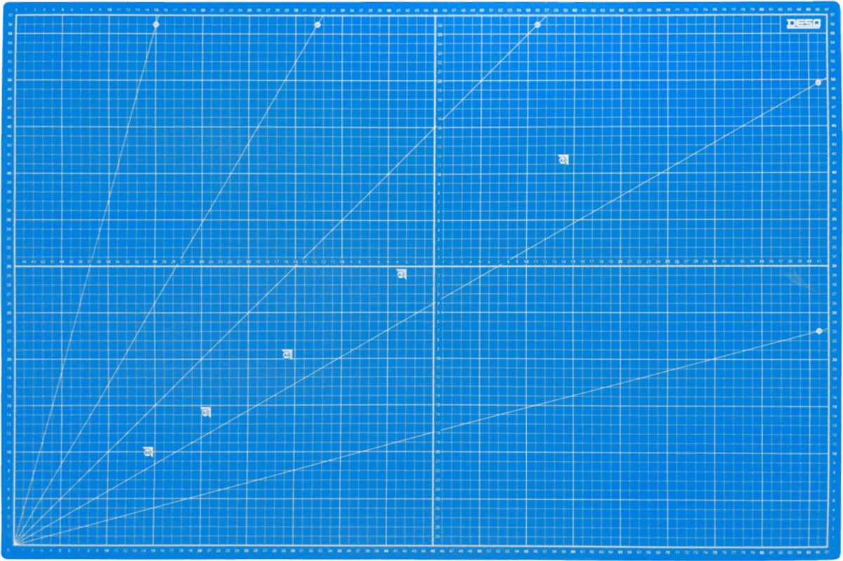 DESQ® Professionele   - 90 x 120 cm - Dubbelzijdig bedrukt - 5 laags - A0 - Zelfherstellend - Blauw